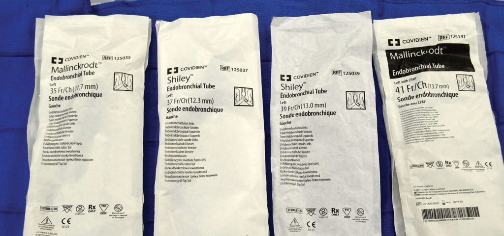 Figure 1: Examples of endobronchial diameters not indicated on Shiley or Mallinckrodt (Covidien, Mansfield, MA) DLT packaging.